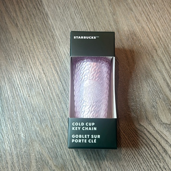 STARBURCKS New Pink Soft Touch Chain Link Cold Cup Mini Keychain - Picture 1 of 4